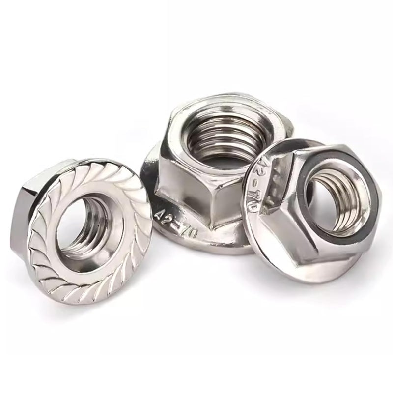 sotoolstop Store M8 Flange Nuts, 304 Stainless Steel M8-1.25 Serrated Flange Hex Lock Nuts, 20Pcs-Pack - Image 2